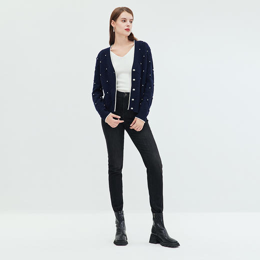 EITIE爱特爱冬季新款显瘦百搭舒适针织开衫外套7201903 商品图1