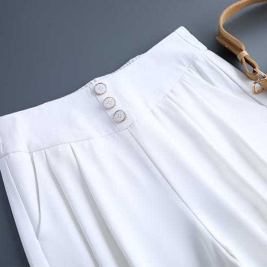 简约宽松休闲九分阔腿裤，后腰松紧时尚修身大码气质裙裤MYX-BFZY-3357-L 商品图3