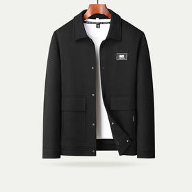 【新款DJ】大依优型大码男装翻领夹克男加肥加大针织休闲上衣外套300斤胖子秋季Y