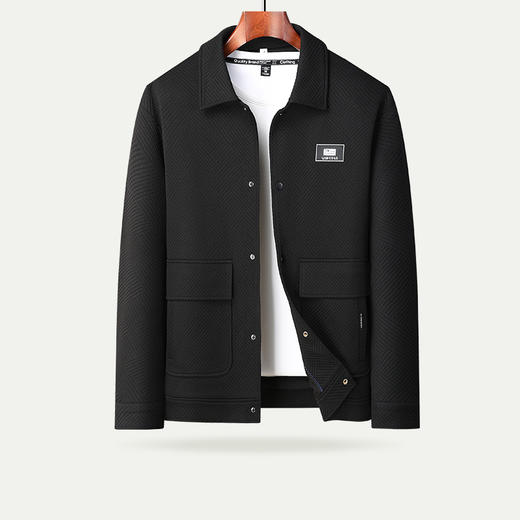 【新款DJ】大依优型大码男装翻领夹克男加肥加大针织休闲上衣外套300斤胖子秋季Y 商品图0