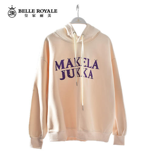 慵懒风字母刺绣长袖纯棉卫衣女宽松显瘦连帽时尚上衣SZ2674 商品图0