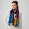 【纯羊绒围巾】羊绒世家23年秋冬女士新品100%山羊绒彩色条纹保暖围巾 商品缩略图0