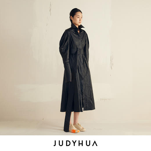JUDYHUA 纸质涂层肌理J款衬衫裙 商品图1