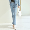 玳莎水洗高腰微喇牛仔裤女新款修身显瘦复古长裤喇叭裤  DC36306 商品缩略图0