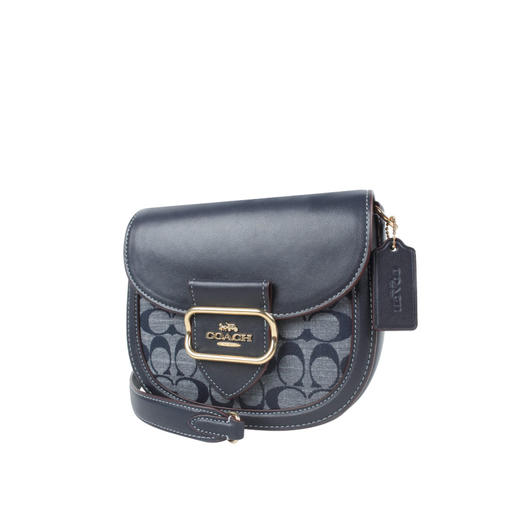 COACH 奥莱款女士牛仔布配皮单肩斜挎包 商品图1