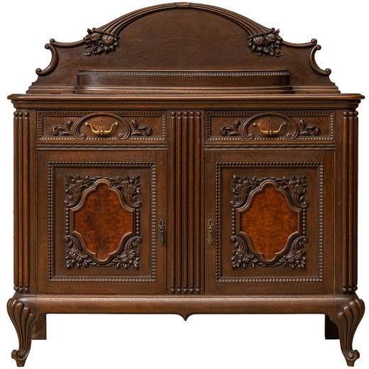 二十世纪 樱桃木嵌瘿木花卉纹西洋边橱 商品图5