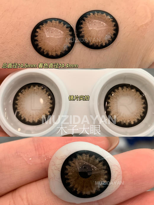 【本店实拍】AGENSCOLOR 雏阳系列棕  蓝  粉 灰14.5mm 【年抛 度数0-1000度 无525/575 】 商品图5