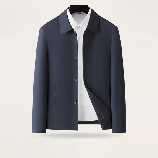 【新款DLC】大依优型大码男装翻领夹克爸爸装加肥加大经典商务休闲外套上衣男士胖子 商品图0