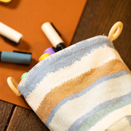 海洋条纹收纳筐棉绳编制收纳包桌面玩具杂物篮子 商品图1