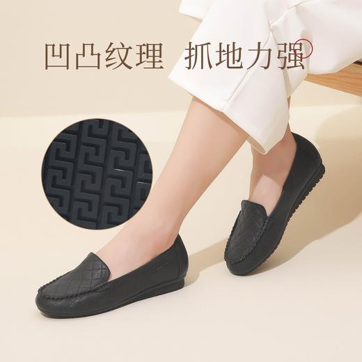 信诺超软羊皮女鞋2023新款秋季百搭豆豆鞋中老年妈妈真皮软底单鞋23Q2502-27 商品图1