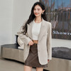 西遇韩式宽肩西装女早春新款通勤廓形设计感气质休闲外套12038415 商品缩略图3