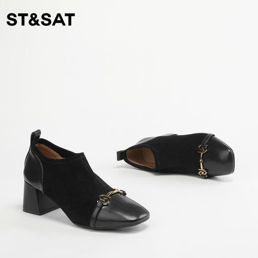 星期六金属扣饰粗高跟法式短靴SS33112177 商品图6