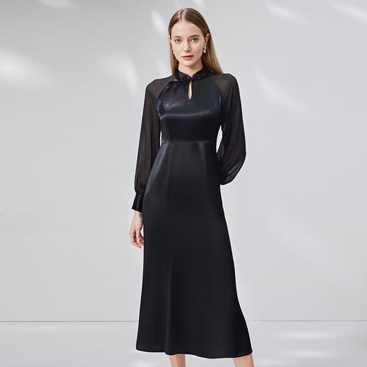 EITIE爱特爱秋季新款优雅中式改良旗袍礼服女宴会连衣裙礼服7177807 商品图1