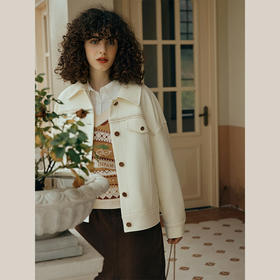 OLrain欧芮儿小香风短外套女初秋2023新款宽松立体花边夹克式上衣