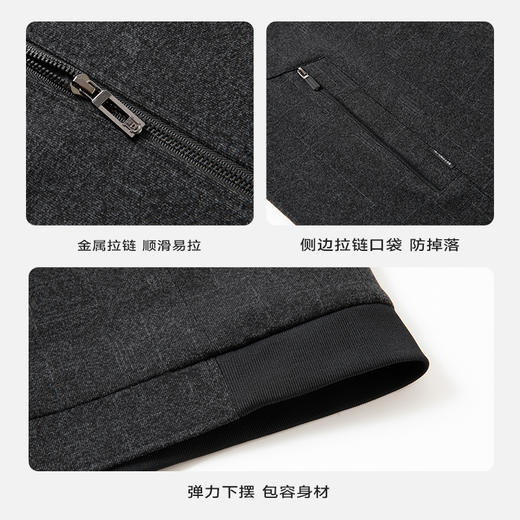 呢料丝光绒棉【新款DPS】大依优型大码男装秋季立领夹克男加肥加大商务休闲宽松弹力上衣外套胖子 商品图3