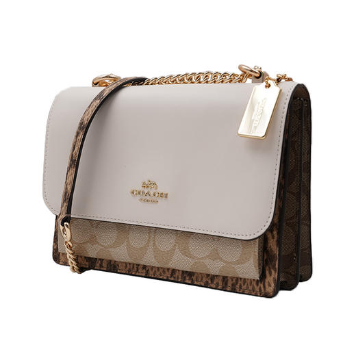 Coach 奥莱款小号女士PVC配皮单肩斜挎链条包 商品图1