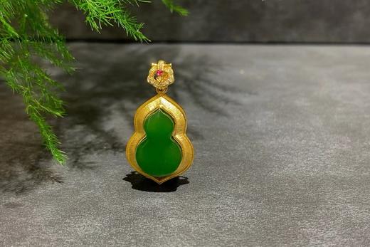 【御珠宫坊】金镶碧玉葫芦吊坠 商品图2