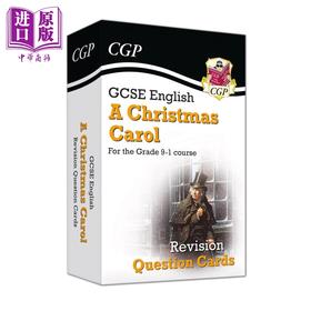 【中商原版】英国原版CGP教辅 新版GCSE英语圣诞颂歌复习问题卡 进口图书 New Grade 9-1 GCSE English A Christmas Carol