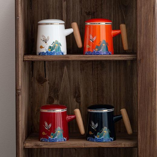 陶瓷功夫茶杯茶水分离办公杯大容量过滤茶漏马克杯个人专用便携包 商品图4