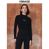 VIMAGE纬漫纪秋季新款黑色镂空设计感上衣V2013614 商品缩略图3