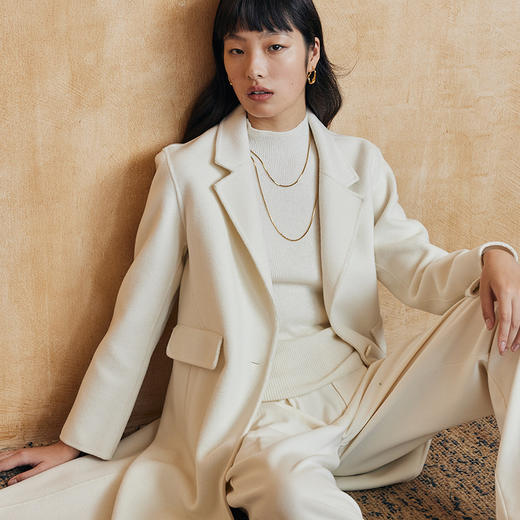 IN AND ON 100%绵羊毛高阶色单扣双面呢大衣20568 商品图2