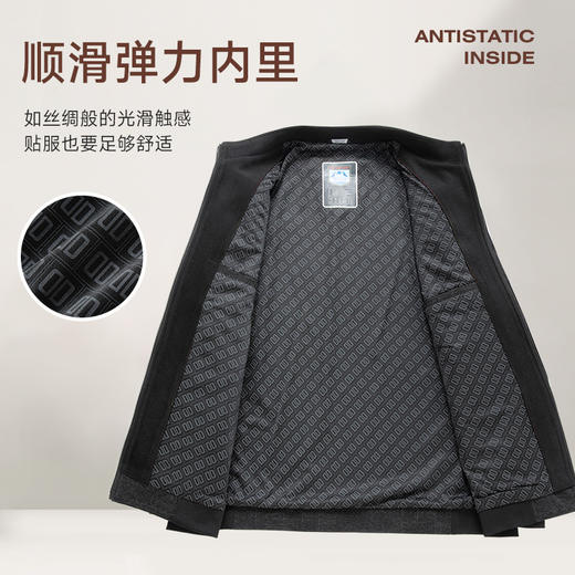 呢料丝光绒棉【新款DPS】大依优型大码男装秋季立领夹克男加肥加大商务休闲宽松弹力上衣外套胖子 商品图2