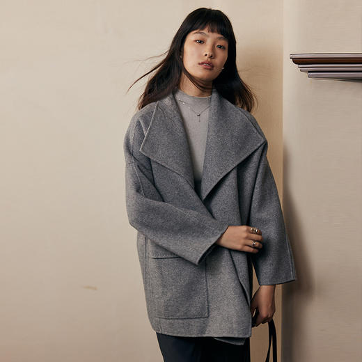 IN AND ON羊毛大翻领双面呢大衣21610 商品图2