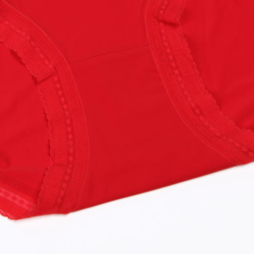 都市丽人基础系列锦泳薄透丝滑中腰平角女士内裤新年本命年红品LK32D2 商品图7