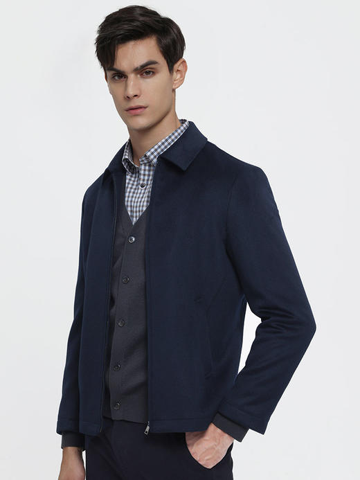 callisto藏青羊绒毛混纺行政夹克 FRFEJ010H 商品图1