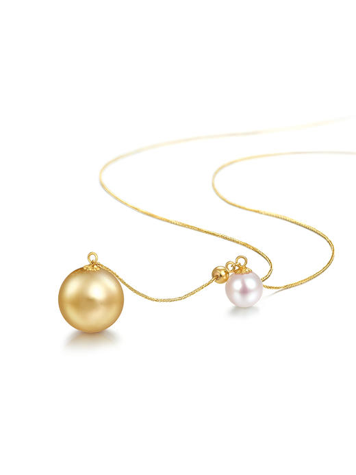 【天猫同款】悦甄 18k金南洋金珠Y字项链 商品图3