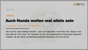 Auch Hunde wollen allein丨M