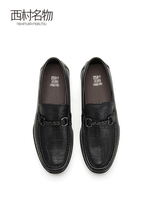 西村名物2023秋季新品软底牛皮豆豆鞋休闲软皮鞋通勤一脚蹬X13CW34631 商品图2