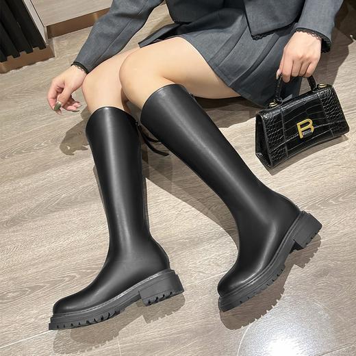 ZHR长筒靴女2023秋季新款简约风气质长筒靴舒适百搭不过膝骑士靴 商品图1