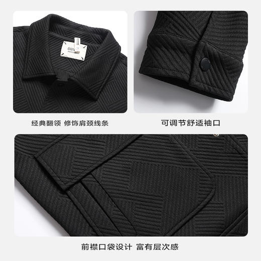 【新款DJ】大依优型大码男装翻领夹克男加肥加大针织休闲上衣外套300斤胖子秋季Y 商品图3