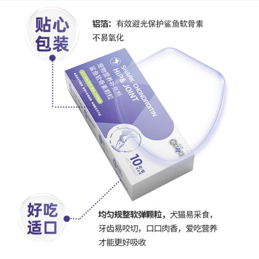 新宠之康鲨鱼软骨素颗粒10粒装 呵护关节健骨补钙 软弹颗粒 适口性好犬猫通用 商品图3