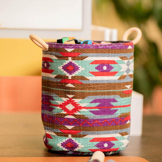 波西米亚收纳筐棉绳编制桌面收纳包 商品图1