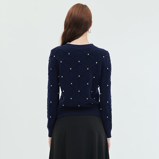 EITIE爱特爱冬季100%绵羊毛套头纯色打底基础款修身针织衫7201904 商品图4