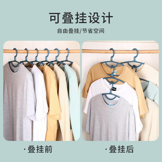「10个装！9.9元包邮」无痕宽肩衣架 居家日用防滑衣服架成人塑料衣裤挂架收纳整理宿舍学生衣撑子 商品图3