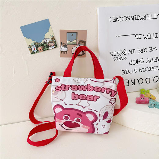【多款可选！草莓熊包包】2023新款，春夏百搭帆布包，儿童单肩包手提袋可爱休闲包lish 商品图8