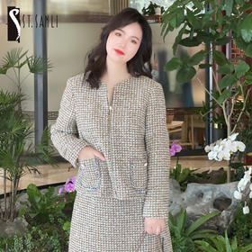 圣三利女装  气质优雅粗纺箱型外套SL121A23