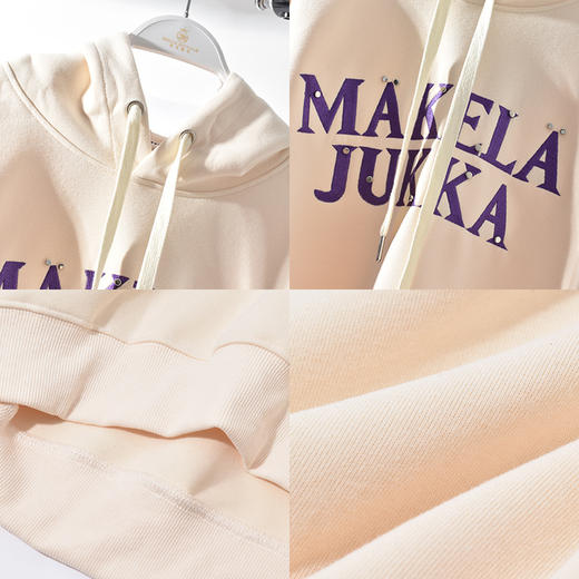 慵懒风字母刺绣长袖纯棉卫衣女宽松显瘦连帽时尚上衣SZ2674 商品图2