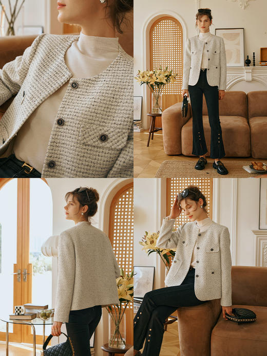 OLrain欧芮儿小香风短外套女初秋2023新款宽松气质设计感减龄上衣 商品图1