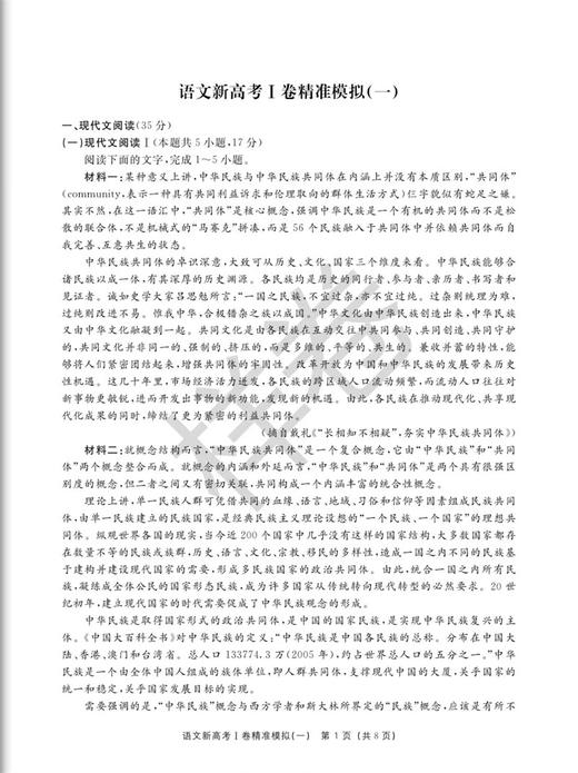 新高考I卷精准模拟/语文/数学/英语/浙江大学出版社/浙大优学/浙江/江苏/广东等地名校名师编写 商品图1