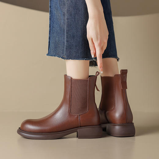 ZHR平底短靴2023秋冬新款氛围感法式短靴女百搭时尚拼接针织短靴 商品图7