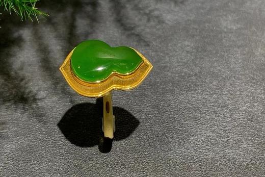 【御珠宫坊】金镶碧玉葫芦戒指 商品图3
