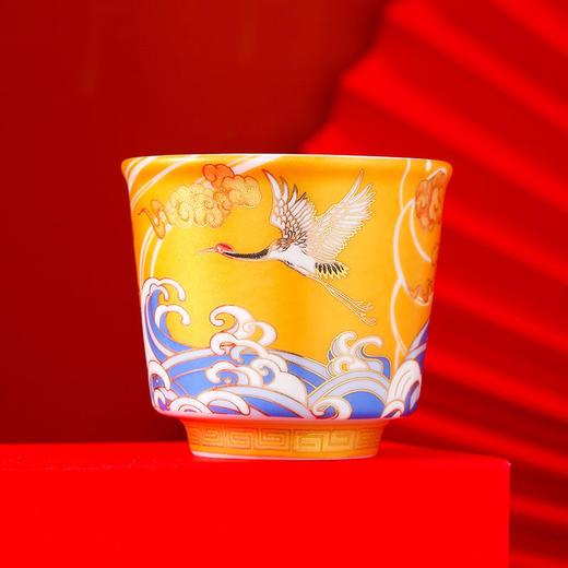 银延颈鹤望鎏银品茗杯 送礼送好友鎏金银杯 商品图5