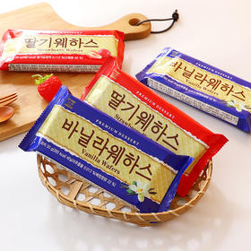 韩国西洲香草味/草莓味薄脆威化饼干50g 片片酥香口感细腻 056968/057387