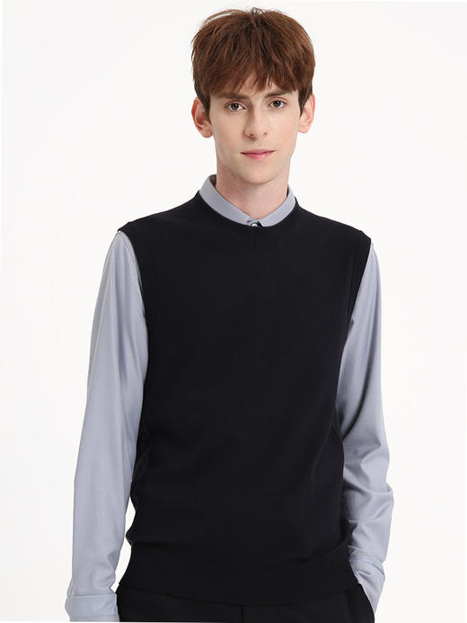 callisto藏青绵羊毛针织背心
 FSVST006C NA 商品图0