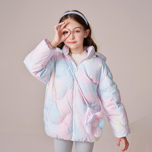 【三防】女童羽绒服2023秋冬新款中长款鹅绒儿童加厚彩色保暖外套 商品图1