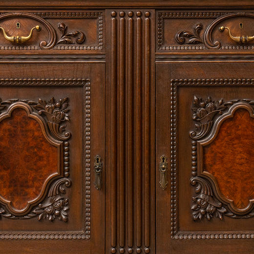 二十世纪 樱桃木嵌瘿木花卉纹西洋边橱 商品图2